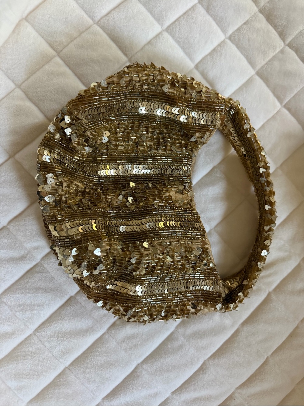 Gold Sequin Handheld Evening Bag